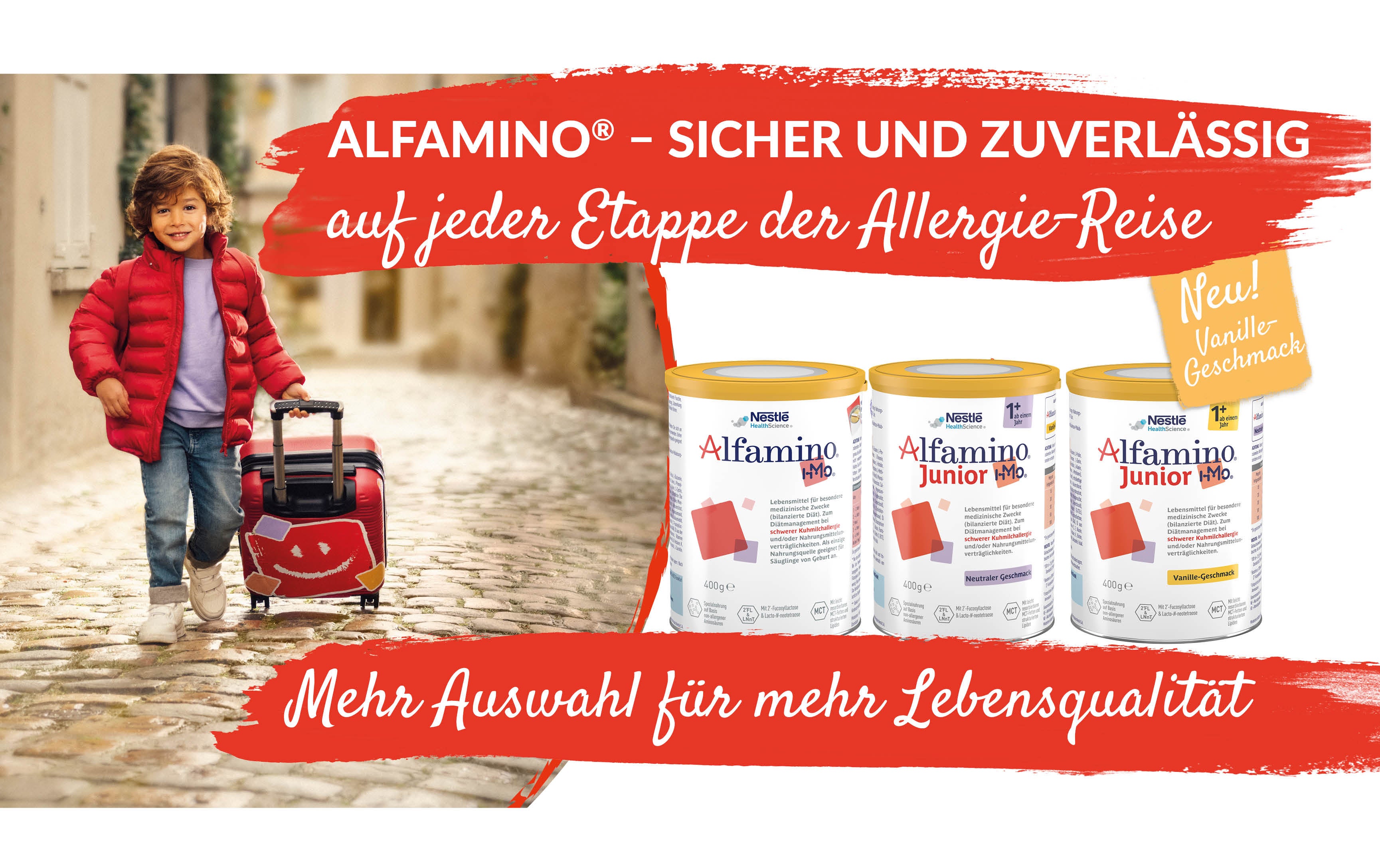 Alfamino® Junior – Jetzt neu mit Vanille-Geschmack